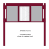 3 bay, single-sided, A2, A-Multi Contemporary aluminium noticeboard, 1 bay glazed, showing pinboard option in unglazed bays