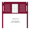 3 bay, single-sided, A2, A-Multi Contemporary aluminium noticeboard, 1 bay glazed, showing sign panel option in unglazed bays