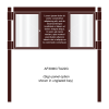 3 bay, single-sided, A2, A-Multi Contemporary aluminium noticeboard, 2 bays glazed, showing sign panel option in unglazed bay