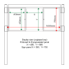 External & internal dimensions of AF30MC-TA22G Aluminium Noticeboard, (centre bay glazed)