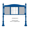 3 bay, single-sided, A2/6 x A4/A2, A-Multi Decorative aluminium noticeboard, 1 bay glazed showing pinboard option in unglazed bays
