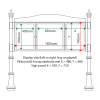 External & internal dimensions of AF30MD-2621G Aluminium Noticeboard, (end bay unglazed)