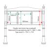 External & internal dimensions of AF30MD-2621G Aluminium Noticeboard, (centre bay unglazed)