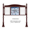 3 bay, single-sided, A2/6 x A4/A2, A-Multi Decorative aluminium noticeboard, 2 bays glazed, showing encapsulated information panel option in unglazed bay