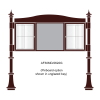 3 bay, single-sided, A2/6 x A4/A2, A-Multi Decorative aluminium noticeboard, 2 bays glazed, showing pinboard option in unglazed bay