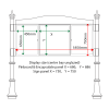 External & internal dimensions of AF30MD-2622G Aluminium Noticeboard, (centre bay unglazed)