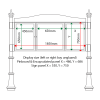 External & internal dimensions of AF30MD-2622G Aluminium Noticeboard, (end bay unglazed)