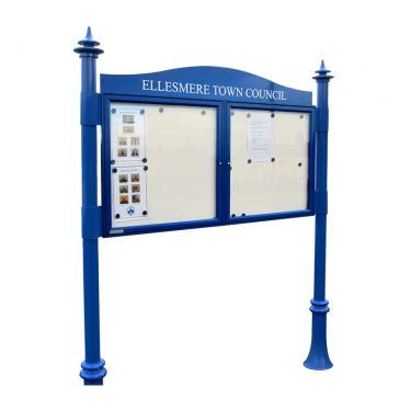 2 bay, single or double-sided, 6 x A4, A-Multi Decorative aluminium noticeboard