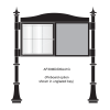 2 bay, single-sided, 6 x A4, A-Multi Decorative aluminium noticeboard, 1 bay glazed, showing pinboard option in ungl