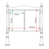 External & internal dimensions of AF30MD-DA1 Aluminium Noticeboard