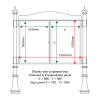 External & internal dimensions of AF30MD-DA11G Aluminium Noticeboard, (one bay glazed)