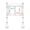 External & internal dimensions of AF30MD-DA2 Aluminium Noticeboard