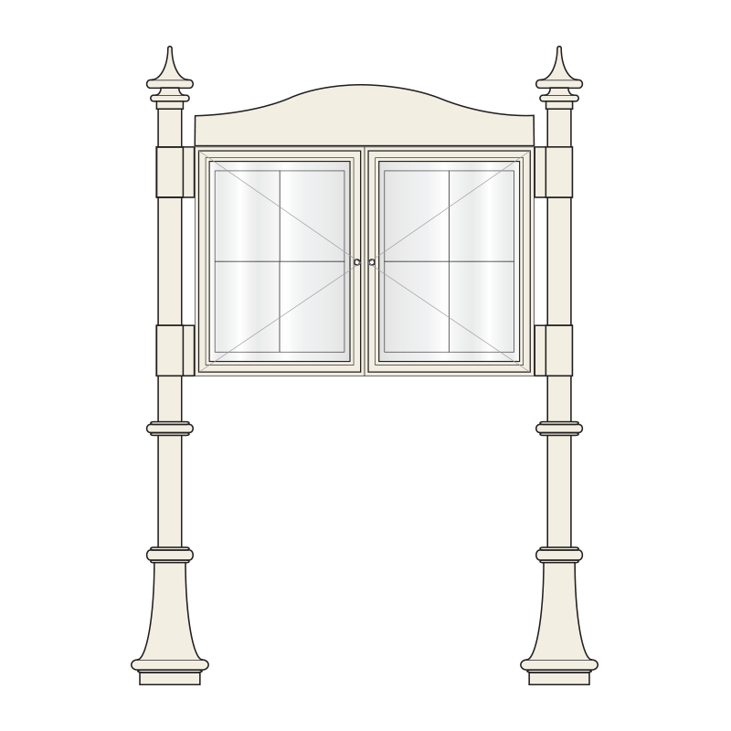 AF30MD-DA2 2 bay, single or double-sided, A2, A-Multi Decorative aluminium noticeboard