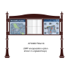 3 bay, single-sided, 6 x A4, A-Multi Decorative aluminium noticeboard, 1 bay glazed, showing encapsulation option in unglazed bays