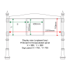 External & internal dimensions of AF30MC-T6A41G Aluminium Noticeboard, (centre bay glazed)