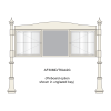 3 bay, single-sided, 6 x A4, A-Multi Decorative aluminium noticeboard, 2 bays glazed, showing pinboard option in unglazed bay