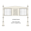 3 bay, single-sided, 6 x A4, A-Multi Decorative aluminium noticeboard, 2 bays glazed, showing sign panel option in unglazed bay