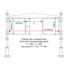 External & internal dimensions of AF30MD-T6A42G Aluminium Noticeboard, (centre bay unglazed)