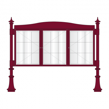 3 bay, single or double-sided, A1 Decorative A-Multi aluminium noticeboard