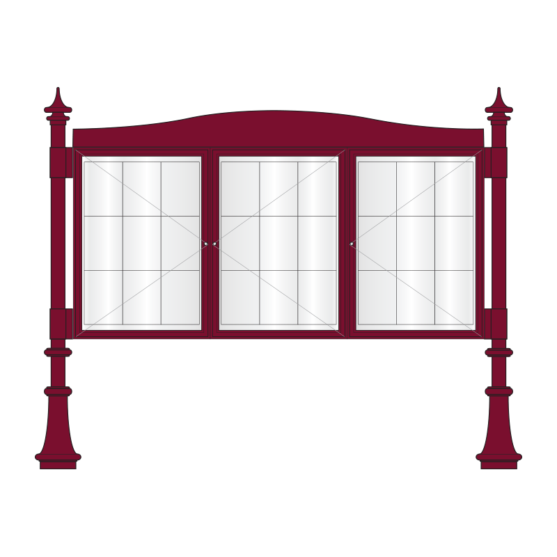 AF30MD-TA1 3 bay, single or double-sided, A1 Decorative A-Multi aluminium noticeboard