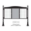 3 bay, single-sided, A1, A-Multi Decorative aluminium noticeboard, 2 bays glazed, showing sign panel option in unglazed bay