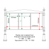 External & internal dimensions of AF30MD-TA12G Aluminium Noticeboard, (centre bay unglazed)
