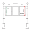 External & internal dimensions of AF30MD-TA2 Aluminium Noticeboard