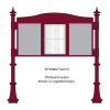 3 bay, single-sided, A2, A-Multi Decorative aluminium noticeboard, 1 bay glazed, showing pinboard option in unglazed bays