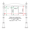 External & internal dimensions of AF30MD-TA21G, 3 bay, single-sided, A2, A-Multi Decorative aluminium noticeboard, 1 bay glazed