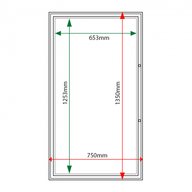 External & internal dimensions of AF58-12A4 Aluminium Noticeboard