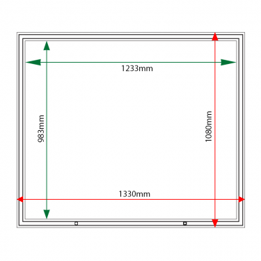 External & internal dimensions of AF58-18A4 Aluminium Noticeboard
