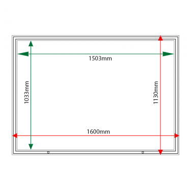 External & internal dimensions of AF58-21A4 Aluminium Noticeboard