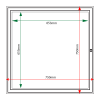 External & internal dimensions of AF58-6A4 Aluminium Noticeboard