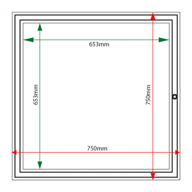 External & internal dimensions of AF58-6A4 Aluminium Noticeboard