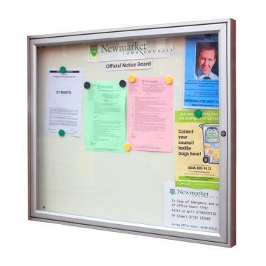 AF58-8A4 aluminium noticeboard, silver anodised finish