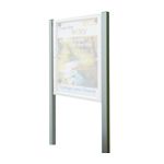 Pair of silver anodised aluminium posts 2600 x 60 x 40mm for AF30 & AF58 noticeboards, silver anodised.