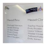 Acrylic honours board detail