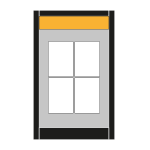 Smallest Apogee, heavy-duty, recycled plastic noticeboard (with header)