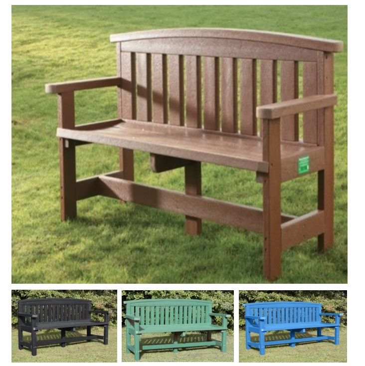 A selection of traditional benches in different colours