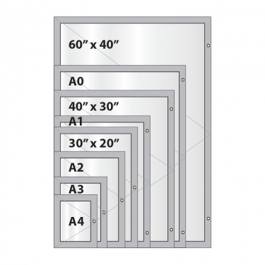 Budget poster case sizes