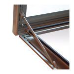 Budget aluminium poster case - detail of door stay