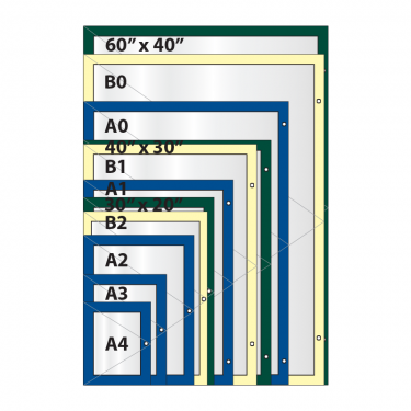 Colour Budget poster case, size diagramme