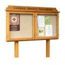 2-bay, 6 x A4 oak noticeboard