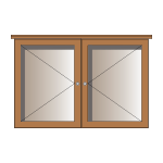 Fully-glazed, lockable external oak noticeboard