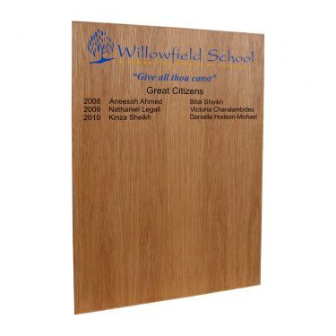 A1 portrait format, veneered honours board with straight top