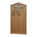 1200 mm portrait format, HOM/2 framed honours board with gable top