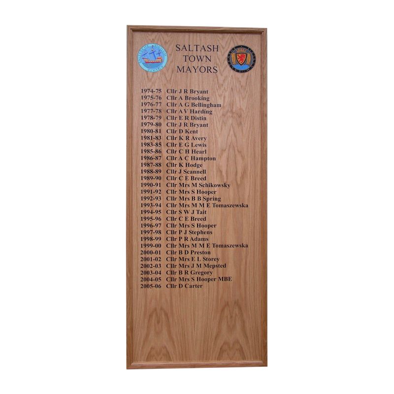 HOM2-615S 1500 mm portrait format, HOM/2 framed honours board with straight top