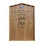600mm x 900 mm portrait format, HOM/2framed honours board with gable top, memorial board