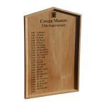 600mm x 900 mm portrait format, HOM/2framed honours board with gable top