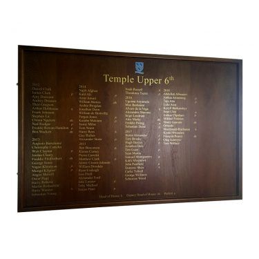 1800mm x 1200 mm square format, HOM/3 framed honours board with straight top